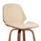 Armen Living Arabela 26" Cream Faux Leather and Walnut Wood Swivel Bar Stool LCAABAWACR26 - alternate 5